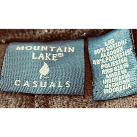 MOUNTAIN LAKE CASUALS HI-RISE PANTS, WOMENS, L, BROWN, DRAWCORD, BRUSHED COTTON - Picture 8 of 9